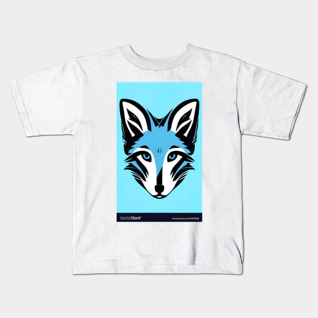 Blue Fox Retro Kids T-Shirt by ShopSunday